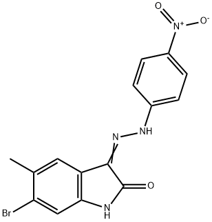 6-bromo-5-methyl-1H-indole-2,3-dione 3-({4-nitrophenyl}hydrazone) Structure