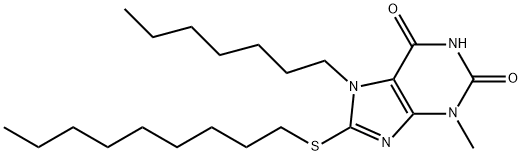 7-heptyl-3-methyl-8-(nonylsulfanyl)-3,7-dihydro-1H-purine-2,6-dione 结构式