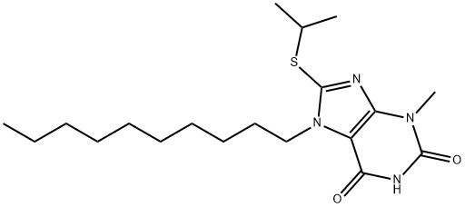 7-decyl-3-methyl-8-[(1-methylethyl)sulfanyl]-3,7-dihydro-1H-purine-2,6-dione Structure
