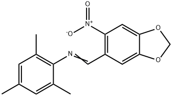 2,4,6-trimethyl-N-[(6-nitro-1,3-benzodioxol-5-yl)methylene]aniline,304479-01-4,结构式