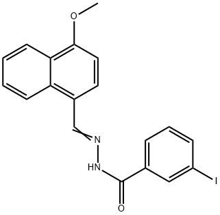 3-iodo-N'-[(4-methoxy-1-naphthyl)methylene]benzohydrazide 结构式
