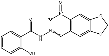 2-hydroxy-N'-({6-nitro-1,3-benzodioxol-5-yl}methylene)benzohydrazide,304480-27-1,结构式