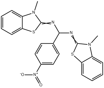 2-({{4-nitrophenyl}[(3-methyl-1,3-benzothiazol-2(3H)-ylidene)amino]methyl}imino)-3-methyl-2,3-dihydro-1,3-benzothiazole,304650-28-0,结构式