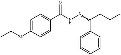 4-ethoxy-N'-(1-phenylbutylidene)benzohydrazide Struktur
