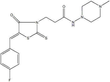3-[5-(4-fluorobenzylidene)-4-oxo-2-thioxo-1,3-thiazolidin-3-yl]-N-(4-methyl-1-piperazinyl)propanamide|
