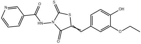 N-[5-(3-ethoxy-4-hydroxybenzylidene)-4-oxo-2-thioxo-1,3-thiazolidin-3-yl]nicotinamide