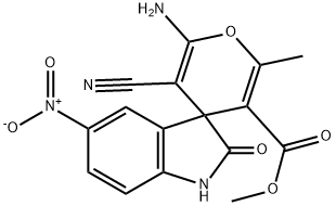 304870-90-4 methyl 6-amino-5-cyano-1',3'-dihydro-2-methyl-5'-nitro-2'-oxospiro[4H-pyran-4,3'-(2'H)-indole]-3-carboxylate