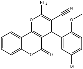 304880-25-9 2-amino-4-(5-bromo-2-methoxyphenyl)-5-oxo-4H,5H-pyrano[3,2-c]chromene-3-carbonitrile