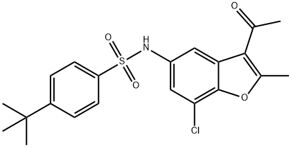 N-(3-acetyl-7-chloro-2-methyl-1-benzofuran-5-yl)-4-tert-butylbenzenesulfonamide Structure