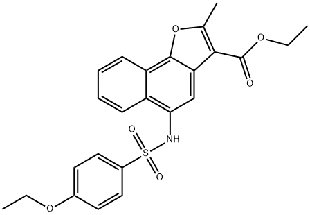 ethyl 5-{[(4-ethoxyphenyl)sulfonyl]amino}-2-methylnaphtho[1,2-b]furan-3-carboxylate Structure