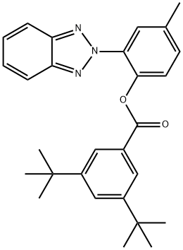 2-(2H-1,2,3-benzotriazol-2-yl)-4-methylphenyl 3,5-ditert-butylbenzoate Struktur