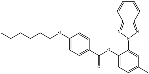 2-(2H-1,2,3-benzotriazol-2-yl)-4-methylphenyl 4-(hexyloxy)benzoate Struktur