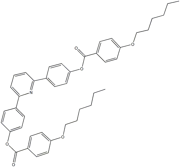4-[6-(4-{[4-(hexyloxy)benzoyl]oxy}phenyl)-2-pyridinyl]phenyl 4-(hexyloxy)benzoate Structure