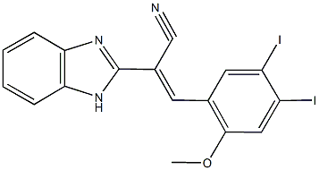 2-(1H-benzimidazol-2-yl)-3-(4,5-diiodo-2-methoxyphenyl)acrylonitrile Structure