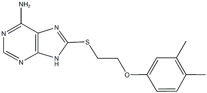 8-{[2-(3,4-dimethylphenoxy)ethyl]sulfanyl}-9H-purin-6-ylamine Struktur