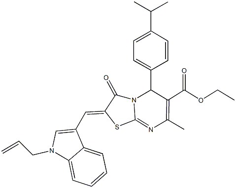305870-91-1 ethyl 2-[(1-allyl-1H-indol-3-yl)methylene]-5-(4-isopropylphenyl)-7-methyl-3-oxo-2,3-dihydro-5H-[1,3]thiazolo[3,2-a]pyrimidine-6-carboxylate