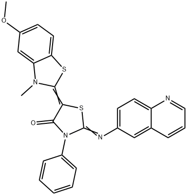 306317-06-6 5-(5-methoxy-3-methyl-1,3-benzothiazol-2(3H)-ylidene)-3-phenyl-2-(6-quinolinylimino)-1,3-thiazolidin-4-one