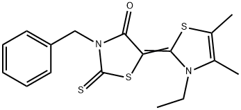 3-benzyl-5-(3-ethyl-4,5-dimethyl-1,3-thiazol-2(3H)-ylidene)-2-thioxo-1,3-thiazolidin-4-one Structure