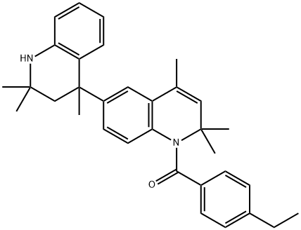 2,2,2',2',4,4'-hexamethyl-1'-(4-ethylbenzoyl)-1,1',2,2',3,4-hexahydro-3,6'-biquinoline 结构式