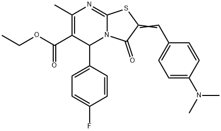 306942-79-0 ethyl 2-[4-(dimethylamino)benzylidene]-5-(4-fluorophenyl)-7-methyl-3-oxo-2,3-dihydro-5H-[1,3]thiazolo[3,2-a]pyrimidine-6-carboxylate