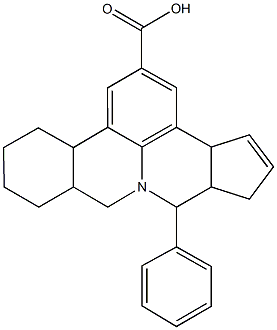 7-phenyl-3b,6,6a,7,9a,10,11,12,13,13a-decahydro-9H-cyclopenta[4,5]pyrido[3,2,1-de]phenanthridine-2-carboxylic acid Structure
