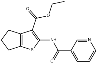 ethyl 2-[(3-pyridinylcarbonyl)amino]-5,6-dihydro-4H-cyclopenta[b]thiophene-3-carboxylate Struktur