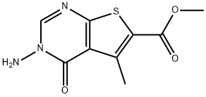 methyl 3-amino-5-methyl-4-oxo-3,4-dihydrothieno[2,3-d]pyrimidine-6-carboxylate Struktur