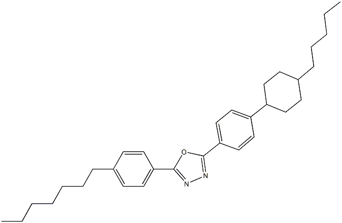 2-(4-heptylphenyl)-5-[4-(4-pentylcyclohexyl)phenyl]-1,3,4-oxadiazole Struktur