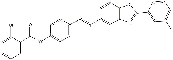 4-({[2-(3-iodophenyl)-1,3-benzoxazol-5-yl]imino}methyl)phenyl 2-chlorobenzoate 结构式