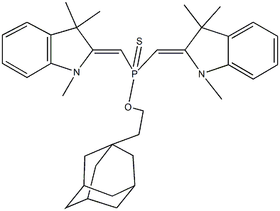 O-[2-(1-adamantyl)ethyl] bis[(1,3,3-trimethyl-1,3-dihydro-2H-indol-2-ylidene)methyl]phosphinothioate 结构式