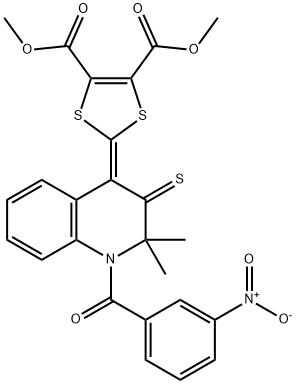 dimethyl 2-(1-{3-nitrobenzoyl}-2,2-dimethyl-3-thioxo-2,3-dihydro-4(1H)-quinolinylidene)-1,3-dithiole-4,5-dicarboxylate Structure