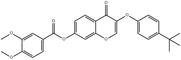 3-(4-tert-butylphenoxy)-4-oxo-4H-chromen-7-yl 3,4-dimethoxybenzoate Structure