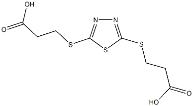 3-({5-[(2-carboxyethyl)sulfanyl]-1,3,4-thiadiazol-2-yl}sulfanyl)propanoic acid Struktur