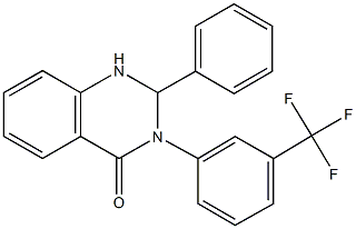 2-phenyl-3-[3-(trifluoromethyl)phenyl]-2,3-dihydro-4(1H)-quinazolinone Struktur