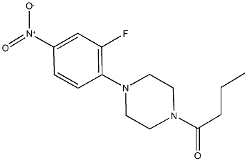 1-butyryl-4-{2-fluoro-4-nitrophenyl}piperazine Structure
