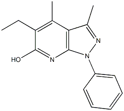 5-ethyl-3,4-dimethyl-1-phenyl-1H-pyrazolo[3,4-b]pyridin-6-ol Struktur