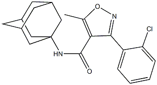 N-(1-adamantyl)-3-(2-chlorophenyl)-5-methyl-4-isoxazolecarboxamide Struktur