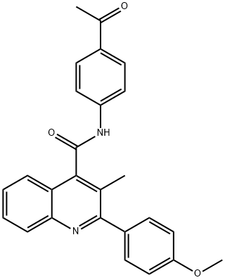 N-(4-acetylphenyl)-2-(4-methoxyphenyl)-3-methyl-4-quinolinecarboxamide Struktur