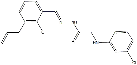 N'-(3-allyl-2-hydroxybenzylidene)-2-(3-chloroanilino)acetohydrazide 化学構造式
