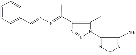 benzaldehyde {1-[1-(4-amino-1,2,5-oxadiazol-3-yl)-5-methyl-1H-1,2,3-triazol-4-yl]ethylidene}hydrazone Struktur