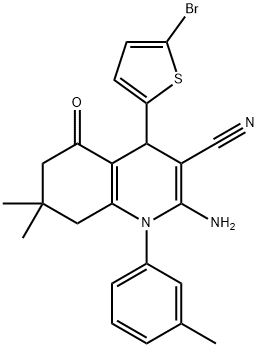 311316-60-6 2-amino-4-(5-bromo-2-thienyl)-7,7-dimethyl-1-(3-methylphenyl)-5-oxo-1,4,5,6,7,8-hexahydro-3-quinolinecarbonitrile