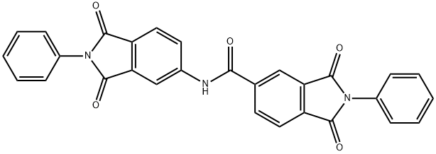 N-(1,3-dioxo-2-phenyl-2,3-dihydro-1H-isoindol-5-yl)-1,3-dioxo-2-phenyl-5-isoindolinecarboxamide 化学構造式