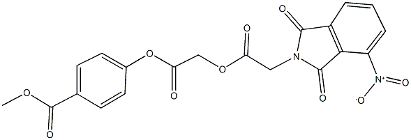 methyl 4-({[({4-nitro-1,3-dioxo-1,3-dihydro-2H-isoindol-2-yl}acetyl)oxy]acetyl}oxy)benzoate Struktur
