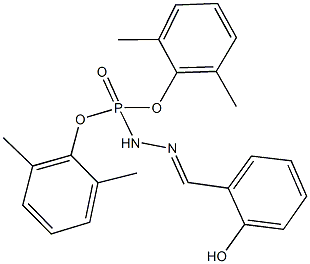 O,O-di(2,6-dimethylphenyl) N'-(2-hydroxybenzylidene)hydrazidophosphate Struktur