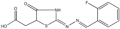 {2-[(2-fluorobenzylidene)hydrazono]-4-oxo-1,3-thiazolidin-5-yl}acetic acid|
