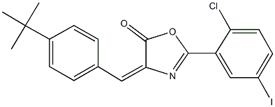 4-(4-tert-butylbenzylidene)-2-(2-chloro-5-iodophenyl)-1,3-oxazol-5(4H)-one Struktur
