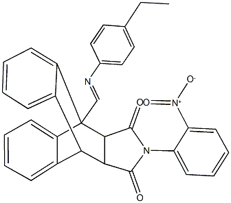 1-{(E)-[(4-ethylphenyl)imino]methyl}-17-{2-[hydroxy(oxido)amino]phenyl}-17-azapentacyclo[6.6.5.0~2,7~.0~9,14~.0~15,19~]nonadeca-2,4,6,9,11,13-hexaene-16,18-dione Structure