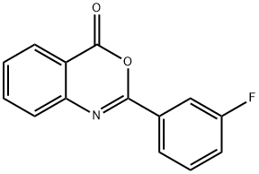 2-(3-フルオロフェニル)-4H-3,1-ベンゾオキサジン-4-オン 化学構造式