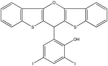 2-(6H-di[1]benzothieno[3,2-b:2,3-e]pyran-6-yl)-4,6-diiodophenol Structure