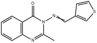 2-methyl-3-[(3-thienylmethylene)amino]-4(3H)-quinazolinone 化学構造式